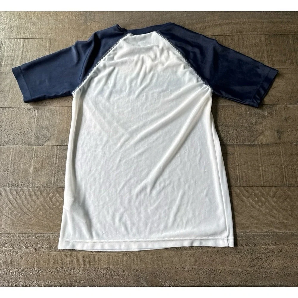 Old Navy Boys White Navy Blue Swim Shirt Size 6-7